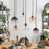 Koyoto Hanglamp, Kogellampje, Hanglamp Amber, Duidelijk, Rookkleurig, 6-lichts