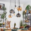 Koyoto Hanglamp, Kogellampje, Hanglamp Amber, Duidelijk, Rookkleurig, 6-lichts
