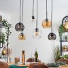 Koyoto Hanglamp, Kogellampje, Hanglamp Amber, Duidelijk, Rookkleurig, 6-lichts