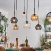 Koyoto Hanglamp, Kogellampje, Hanglamp Amber, Duidelijk, Rookkleurig, 6-lichts