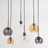 Koyoto Hanglamp, Kogellampje, Hanglamp Amber, Duidelijk, Rookkleurig, 6-lichts
