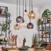 Koyoto Hanglamp, Kogellampje, Hanglamp Amber, Duidelijk, Rookkleurig, 6-lichts