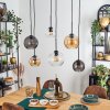 Koyoto Hanglamp, Kogellampje, Hanglamp Amber, Duidelijk, Rookkleurig, 6-lichts