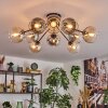 Koyoto Plafondlamp, Kogellampje 81 cm Amber, Duidelijk, Rookkleurig, 10-lichts
