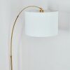 Bassagoda Staande lamp, Booglampen Messing, Zwart, 1-licht, Stoffen kap