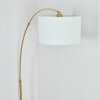Bassagoda Staande lamp, Booglampen Messing, Zwart, 1-licht, Stoffen lampenkap
