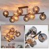 Koyoto Plafondlamp, Kogellampje Amber, Rookkleurig, 10-lichts