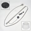 Bassagoda Staande lamp, Booglampen Nikkel mat, Zwart, 1-licht, Stoffen kap