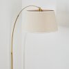 Bassagoda Staande lamp, Booglampen Messing, Zwart, 1-licht, Stoffen lampenkap