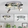 Mirando Plafondlamp, Plafondspot LED Chroom, Zilver, Transparant, Helder, 4-lichts