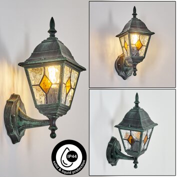 Naofe Wandlamp voor buiten, Wandlamp Groen, Zwart, 1-licht