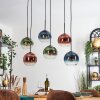 Koyoto Hanglamp, Kogellampje, Hanglamp Blauw, Groen, Duidelijk, Koperkleurig, 6-lichts
