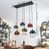 Koyoto Hanglamp, Kogellampje, Hanglamp Blauw, Groen, Duidelijk, Koperkleurig, 6-lichts