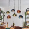 Koyoto Hanglamp, Kogellampje, Hanglamp Blauw, Groen, Duidelijk, Koperkleurig, 6-lichts