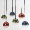 Koyoto Hanglamp, Kogellampje, Hanglamp Blauw, Groen, Duidelijk, Koperkleurig, 6-lichts