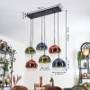 Koyoto Hanglamp, Kogellampje, Hanglamp Blauw, Groen, Duidelijk, Koperkleurig, 6-lichts