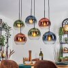 Koyoto Hanglamp, Kogellampje, Hanglamp Blauw, Groen, Duidelijk, Koperkleurig, 6-lichts