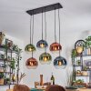 Koyoto Hanglamp, Kogellampje, Hanglamp Blauw, Groen, Duidelijk, Koperkleurig, 6-lichts