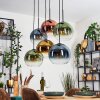 Koyoto Hanglamp, Kogellampje, Hanglamp Blauw, Goud, Groen, Duidelijk, Koperkleurig, 6-lichts