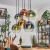 Koyoto Hanglamp, Kogellampje, Hanglamp Blauw, Goud, Groen, Duidelijk, Koperkleurig, 6-lichts