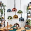 Koyoto Hanglamp, Kogellampje, Hanglamp Blauw, Goud, Groen, Duidelijk, Koperkleurig, 6-lichts