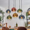 Koyoto Hanglamp, Kogellampje, Hanglamp Blauw, Goud, Groen, Duidelijk, Koperkleurig, 6-lichts