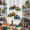 Koyoto Hanglamp, Kogellampje, Hanglamp Blauw, Goud, Groen, Duidelijk, Koperkleurig, 6-lichts