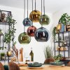 Koyoto Hanglamp, Kogellampje, Hanglamp Blauw, Goud, Groen, Koperkleurig, 6-lichts