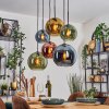 Koyoto Hanglamp, Kogellampje, Hanglamp Blauw, Goud, Groen, Koperkleurig, 6-lichts