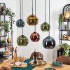 Koyoto Hanglamp, Kogellampje, Hanglamp Blauw, Goud, Groen, Koperkleurig, 6-lichts