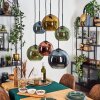 Koyoto Hanglamp, Kogellampje, Hanglamp Blauw, Goud, Groen, Koperkleurig, 6-lichts
