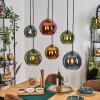 Koyoto Hanglamp, Kogellampje, Hanglamp Blauw, Goud, Groen, Koperkleurig, 6-lichts