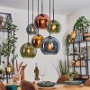 Koyoto Hanglamp, Kogellampje, Hanglamp Blauw, Goud, Groen, Koperkleurig, 6-lichts