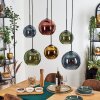 Koyoto Hanglamp, Kogellampje, Hanglamp Blauw, Goud, Groen, Koperkleurig, 6-lichts