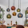 Koyoto Hanglamp, Kogellampje, Hanglamp Blauw, Goud, Groen, Koperkleurig, 6-lichts