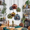 Koyoto Hanglamp, Kogellampje, Hanglamp Blauw, Goud, Groen, Koperkleurig, 6-lichts