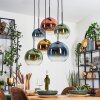 Koyoto Hanglamp, Kogellampje, Hanglamp Blauw, Goud, Groen, Duidelijk, Koperkleurig, 6-lichts