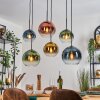 Koyoto Hanglamp, Kogellampje, Hanglamp Blauw, Goud, Groen, Duidelijk, Koperkleurig, 6-lichts