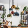 Koyoto Hanglamp, Kogellampje, Hanglamp Blauw, Goud, Groen, Duidelijk, Koperkleurig, 6-lichts