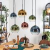 Koyoto Hanglamp, Kogellampje, Hanglamp Blauw, Goud, Groen, Duidelijk, Koperkleurig, 6-lichts