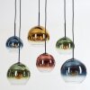 Koyoto Hanglamp, Kogellampje, Hanglamp Blauw, Goud, Groen, Duidelijk, Koperkleurig, 6-lichts