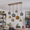 Ripoll Hanglamp, Kogellampje, Hanglamp Natuurlijke kleuren, Zwart, 8-lichts