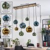 Ripoll Hanglamp, Kogellampje, Hanglamp Natuurlijke kleuren, Zwart, 8-lichts