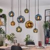 Ripoll Hanglamp, Kogellampje, Hanglamp Natuurlijke kleuren, Zwart, 8-lichts