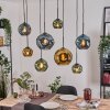 Ripoll Hanglamp, Kogellampje, Hanglamp Natuurlijke kleuren, Zwart, 8-lichts