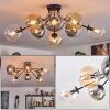 Gastor Plafondlamp, Kogellampje Amber, Duidelijk, Rookkleurig, 8-lichts