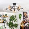 Gastor Plafondlamp, Kogellampje Amber, Duidelijk, Rookkleurig, 8-lichts