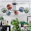 Ripoll Plafondlamp, Kogellampje Blauw, Groen, Koperkleurig, 6-lichts