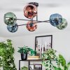 Ripoll Plafondlamp, Kogellampje Blauw, Groen, Koperkleurig, 6-lichts