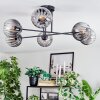 Koyoto Plafondlamp, Kogellampje 78 cm Duidelijk, Rookkleurig, 6-lichts